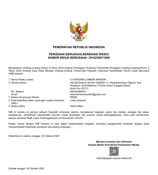 Preview Profil Perusahaan Reborn Lombok Trans